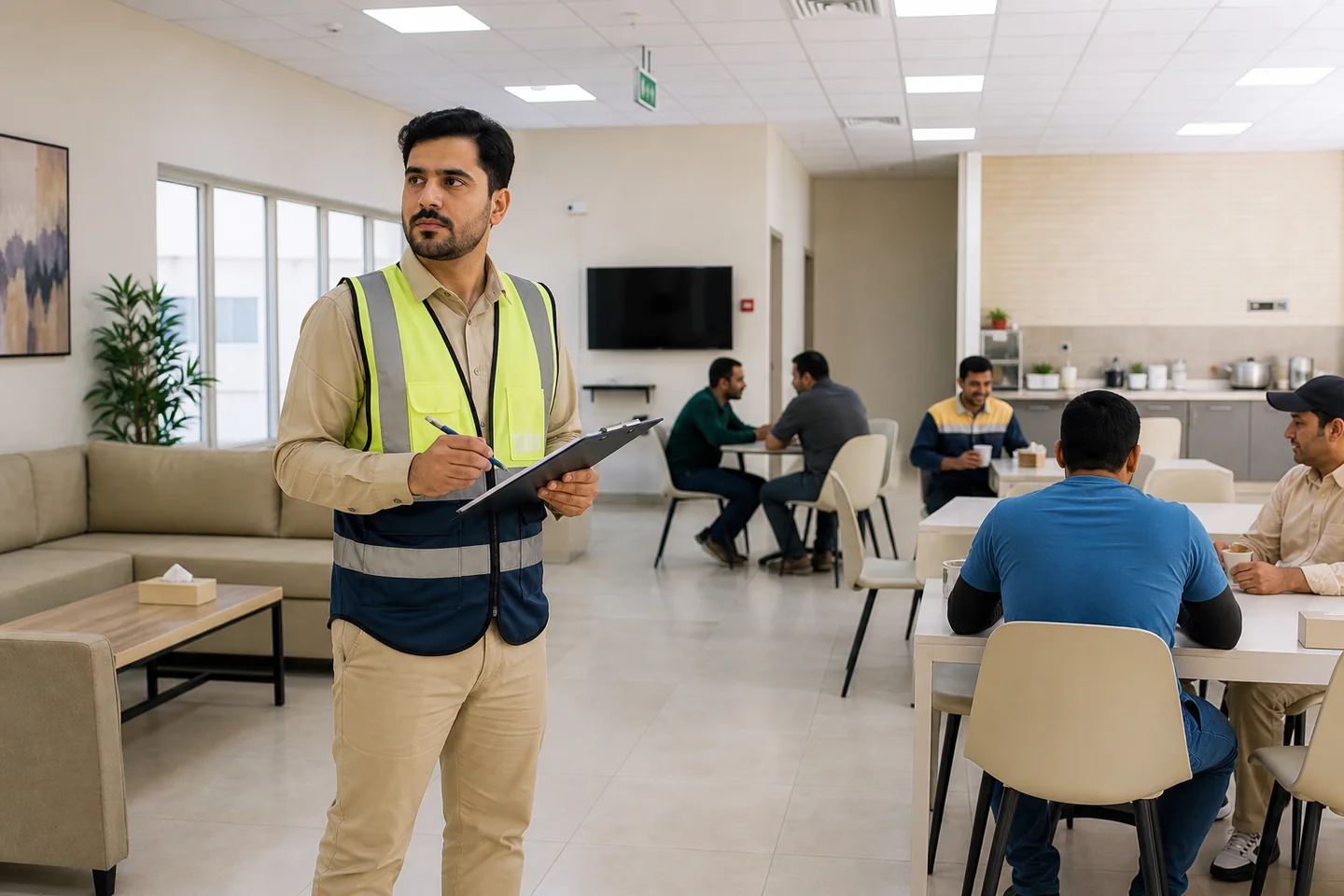 مشرف يتابع جاهزية مرافق سكن العاملين